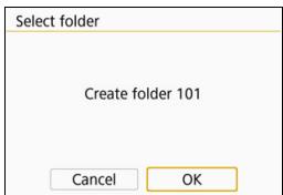 CANON EOS 800D - Select [Create folder]. - 1
