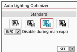 CANON EOS 800D - Select [Auto Lighting Optimizer]. - 1