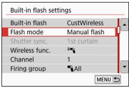CANON EOS 800D - Setting the Flash Output Manually for Wireless Flash Photography - 1
