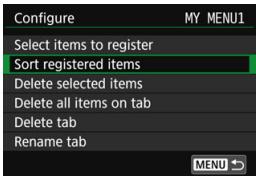 CANON EOS 800D - My Menu Tab Settings - 1