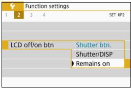 CANON EOS 800D - MENU Turning the LCD Monitor Off/On - 1