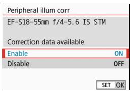 CANON EOS 800D - Select [Peripheral illum corr]. - 1
