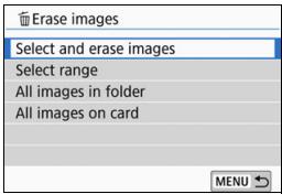 CANON EOS 800D - Select [Erase images]. - 1