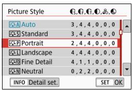 CANON EOS 800D - Select the desired item. - 1