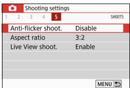 CANON EOS 800D - MENU Reducing Flicker - 1