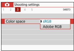 CANON EOS 800D - Select [Color space]. - 1