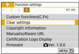 CANON EOS 800D - MENU Reverting the Camera to the Default Settings - 1