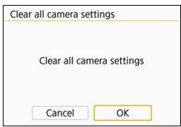 CANON EOS 800D - Select [Clear all camera settings]. - 1
