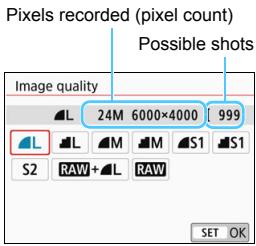 CANON EOS 800D - Select the image-recording quality. - 1