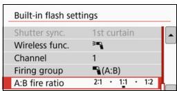 CANON EOS 800D - Set the A:B flash ratio and shoot. - 1