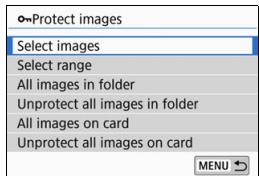 CANON EOS 800D - Select [Protect images]. - 1