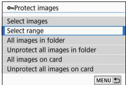 CANON EOS 800D - Menu Specifying the Range of Images to be Protected - 1