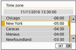 CANON EOS 800D - Set the time zone. - 4
