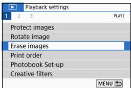 CANON EOS 800D - Menu Checkmarking <  > Images to Be Erased in a Batch - 1