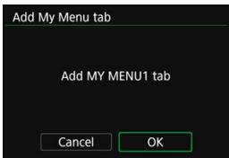 CANON EOS 800D - Select [Add My Menu tab]. - 1