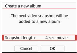 CANON EOS 800D - Select [Create a new album]. - 1