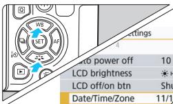 CANON EOS 800D - Under the [2] tab, select [Date/Time/Zone]. - 1