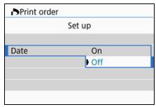 CANON EOS 800D - Set the options as desired. - 3