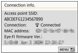 CANON EOS 800D - Display the connection information. - 1