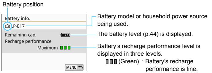CANON EOS 800D - Select [Battery info]. - 1