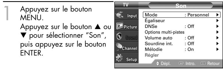 SAMSUNG HL-S4265W - Selection de l'option Sourdine int. - 2