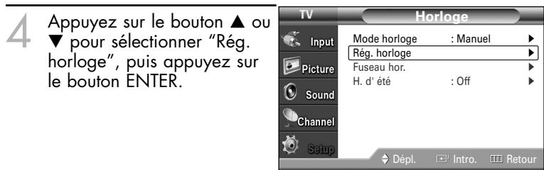 SAMSUNG HL-S4265W - Option 1: Réglage manuel de l'horloge - 4