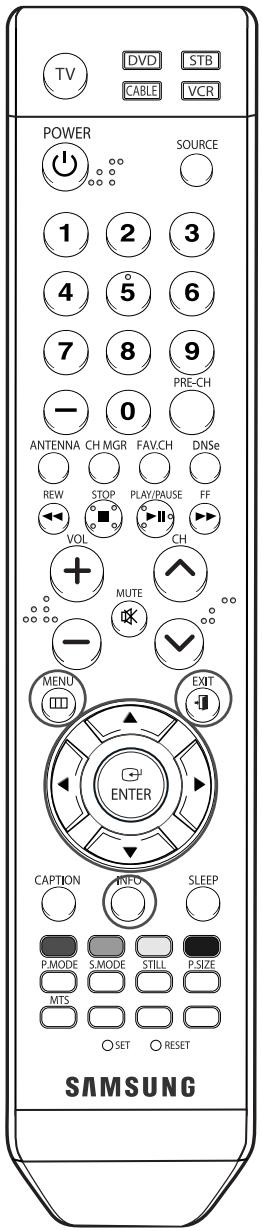 SAMSUNG HL-S4265W - Affichage des menus et des paramètres - 1