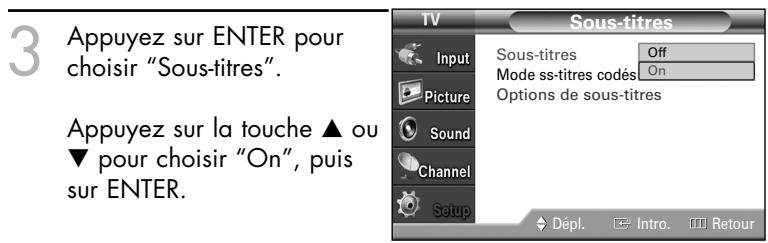 SAMSUNG HL-S4265W - Affichage des sous-titres codés (messages à l'écran) Analog - 4