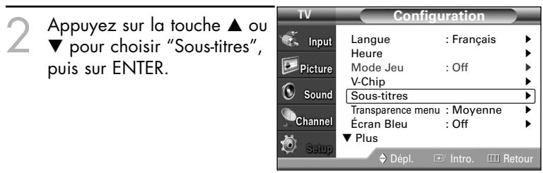 SAMSUNG HL-S4265W - Affichage des sous-titres codés (messages à l'écran) Analog - 3