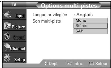 SAMSUNG HL-S4265W - Sélection d'une bande son à canaux multiples (MTS) Analog - 4