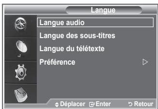 SAMSUNG LE-26R86BD - Affiche les informations relatives à la langue pour le flot d'entrée. - 1