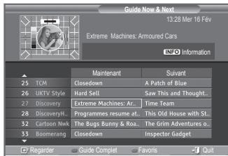 SAMSUNG LE-26R86BD - Affichage des informations relatives au Guide de programme électronique (GPE) - 1
