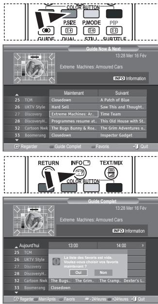 SAMSUNG LE-26R86BD - Dans le menu EPG, vous pouvez afficher tous les canaux ou les canaux favoris. - 1