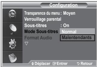SAMSUNG LE-26R86BD - Utilisez ce menu pour configurer le Mode Sous-titres. - 1