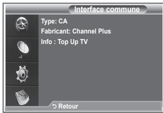 SAMSUNG LE-26R86BD - Contient des informations relatives à la CAM insérée dans la fente CI et les affiche. - 1
