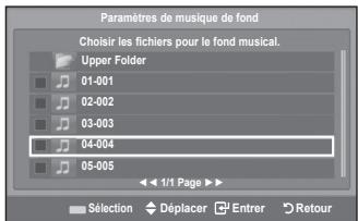 SAMSUNG LE40A550P1R - Paramètres de musique de fond: - 1