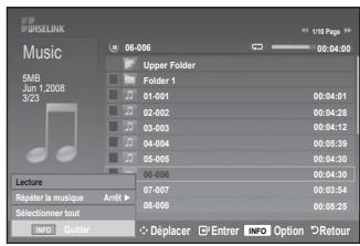 SAMSUNG LE40A550P1R - Utilisation de la liste MP3 - 2