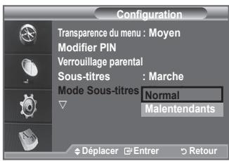 SAMSUNG LE52F96 - Configuration du mode sous-titres - 1
