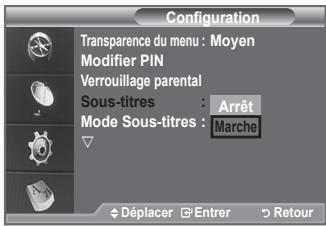 SAMSUNG LE52F96 - Configuration des sous-titres - 1