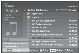 SAMSUNG LE52F96 - Utilisation de la liste MP3 - 2
