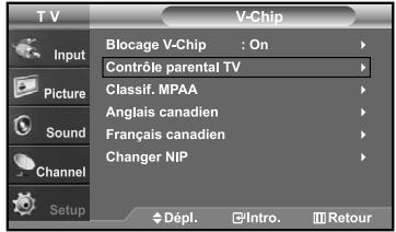 SAMSUNG LN-S2641D - Comment configurer les restrictions à l'aide des 'Contrôle parental TV' - 3