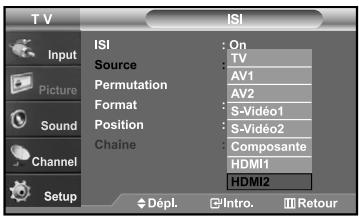 SAMSUNG LN-S2641D - Sélection d'un signal source (A/V externe) pour l'ISI - 1