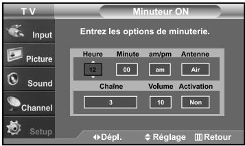 SAMSUNG LN-S2641D - Réglage de la minuterie de mise en marche/arrêt - 2