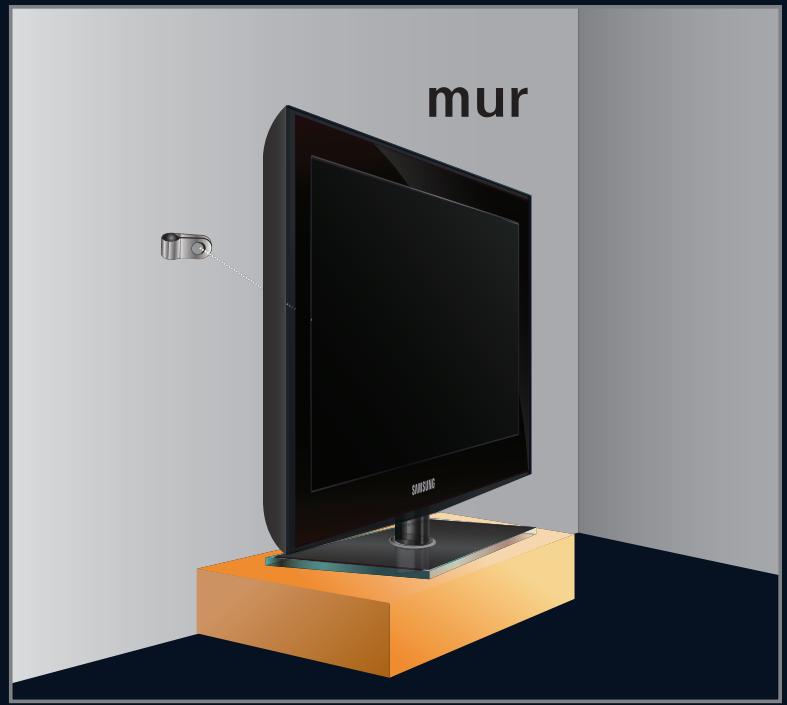 SAMSUNG LE40B554M2W - Pour éviter toute chute du téléviseur : - 3