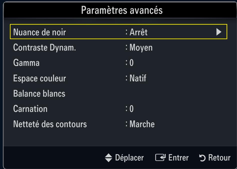 SAMSUNG LE40B554M2W - Paramètres avancés - 1
