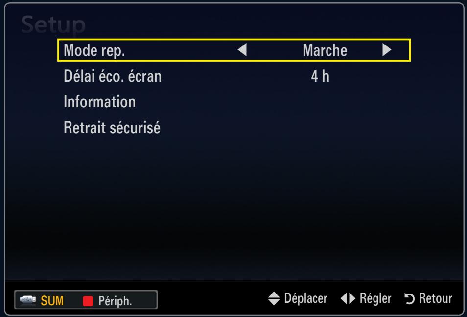 SAMSUNG LE40B554M2W - Utilisation du menu Setup - 1