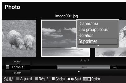 SAMSUNG LN40A750 - Suppression d'un fichier photo - 1