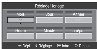 SAMSUNG LN40A750 - Option 1: Réglage manuel de l'horloge - 4