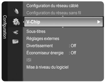 SAMSUNG LN40A750 - Comment activer/désactiver la fonction puce V - 15