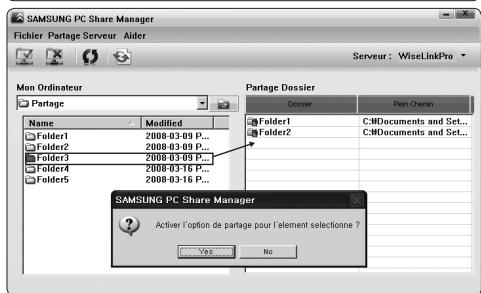 SAMSUNG LN40A750 - Annuler un dossier partagé - 3